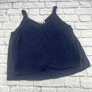 BKE Ribbed Tank Top Women's Large Grey Stretch Knit V Neck Pullover